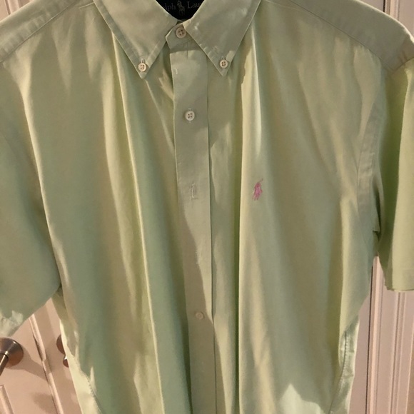 Polo Green Short Sleeve Button Down Shirt - Picture 2 of 2